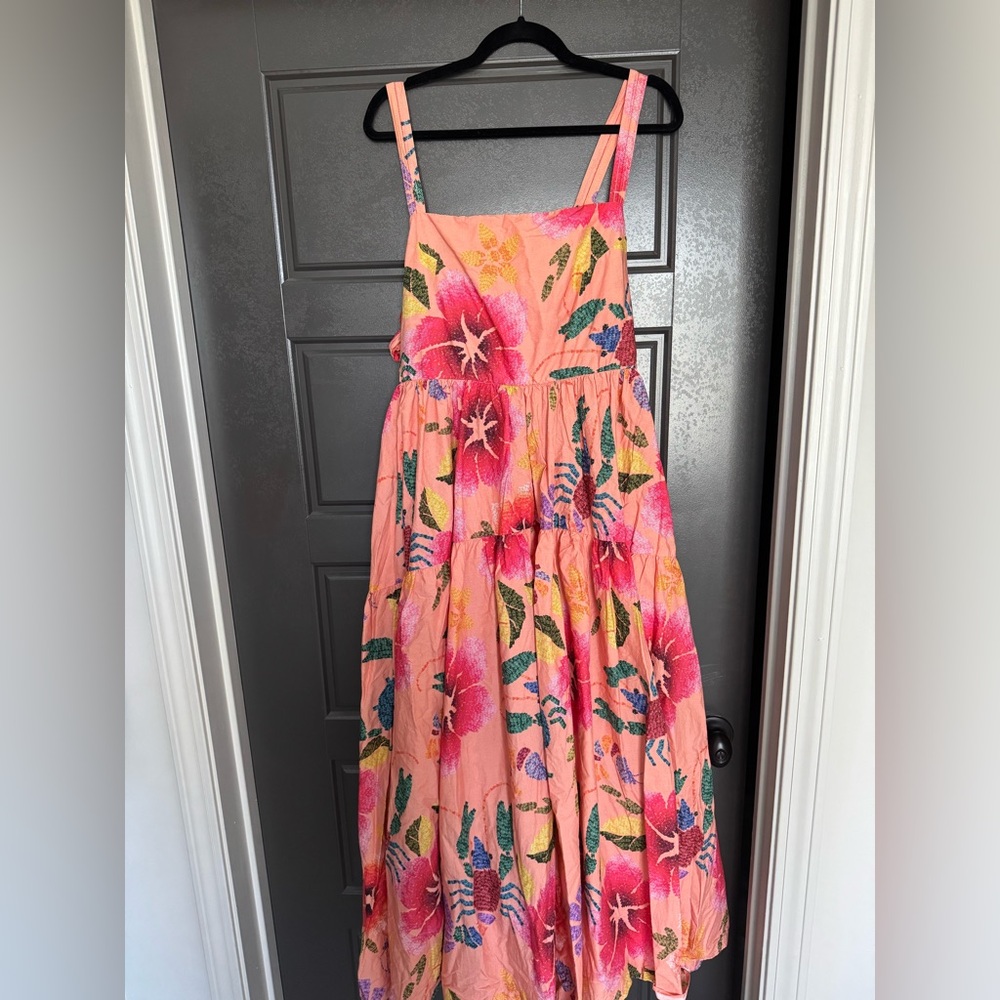 FARM Rio Pink Floral Midi Dress
